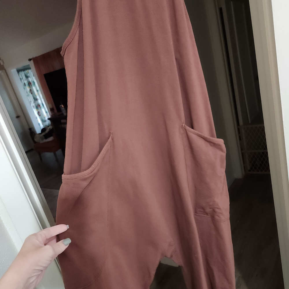 Women's Rust Brown Jumpsuit. Lularoe BRIDGET jumper Size Medium, Wore Once.